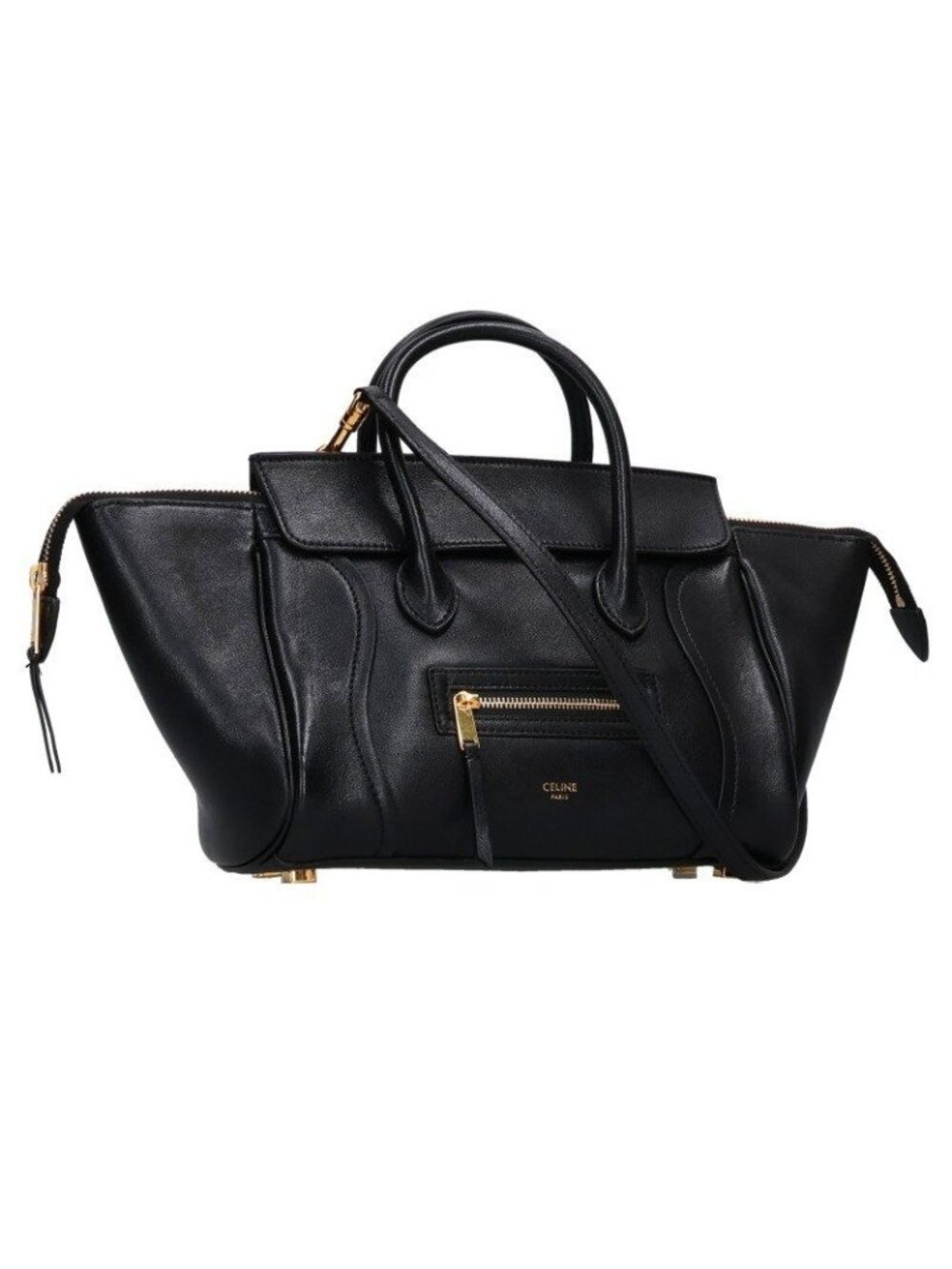 Celine 100 Little Luggage Medium Supplement Shiny Lambskin Handbag